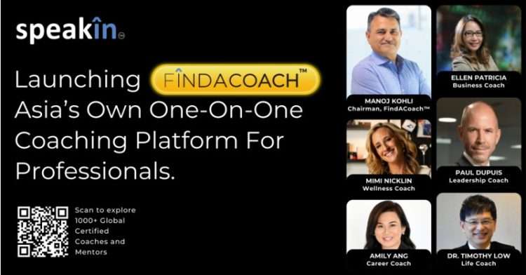 SpeakIn launches FindACoach, Asia’s largest 1:1 coaching platform for professionals